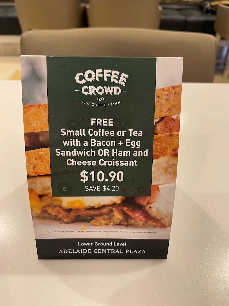 Menu, Coffee Crowd