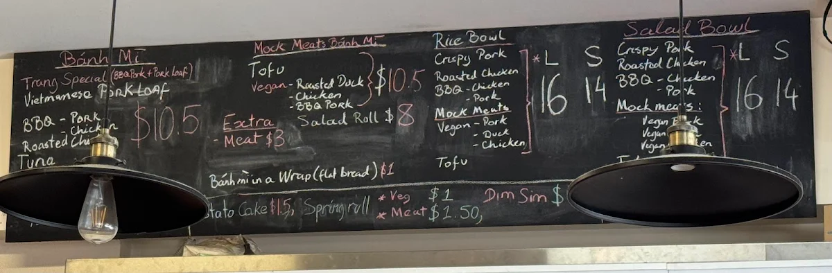 Menu, Trang Bakery & Cafe