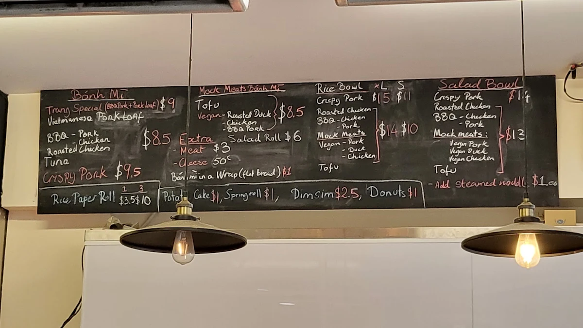 Menu, Trang Bakery & Cafe