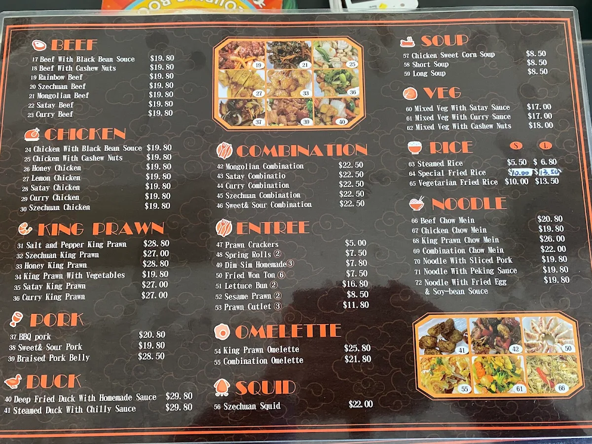 Menu, Golden Recipes