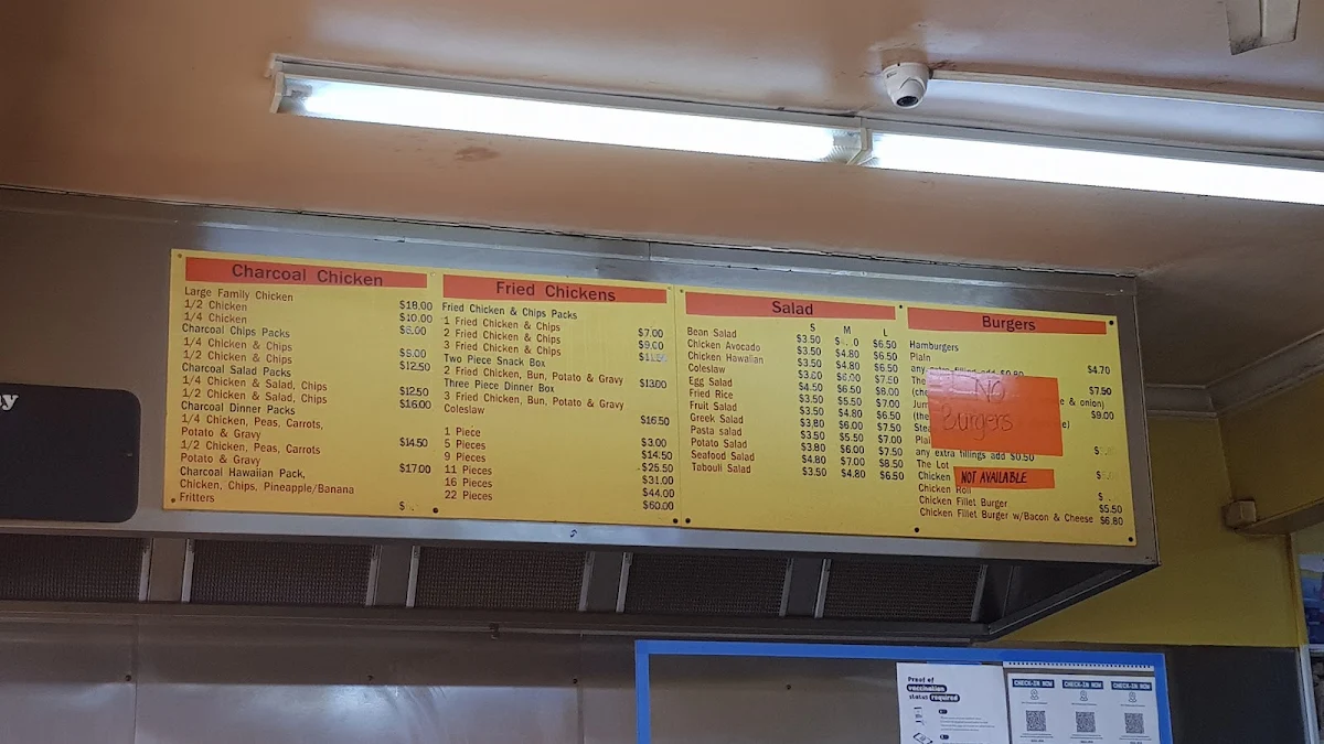 Menu, KV Charcoal Chicken