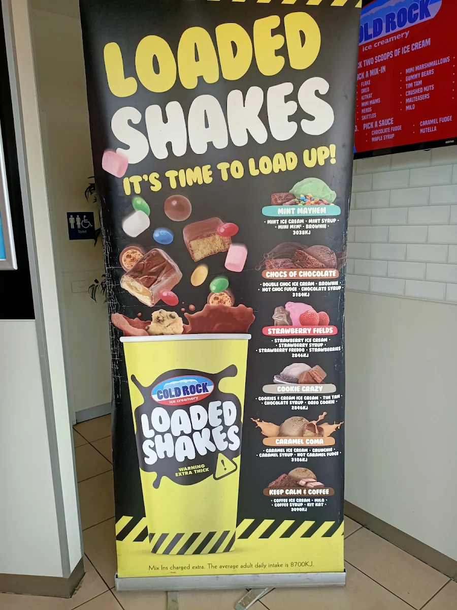 Menu, Cold Rock Ice Creamery Geelong