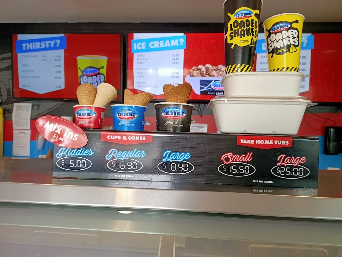 Menu, Cold Rock Ice Creamery Geelong