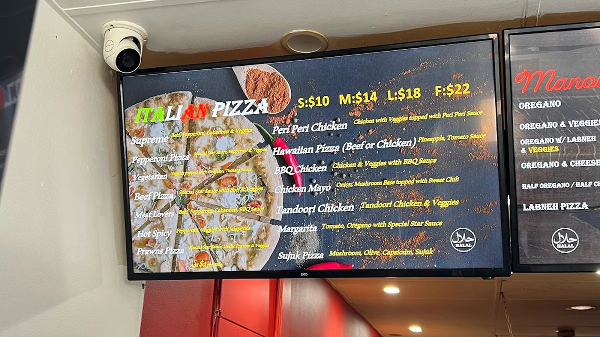 Menu, Star Pizza Bakery