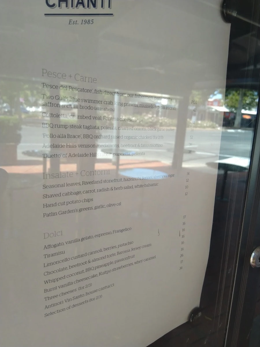 Menu, Chianti