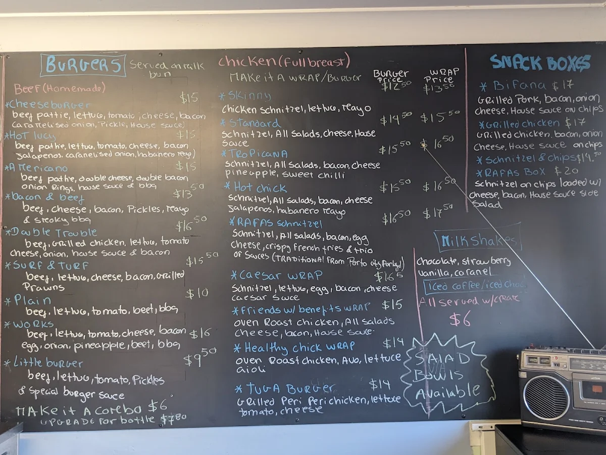 Menu, Rafas Takeaway