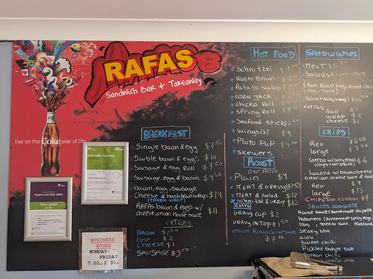 Menu, Rafas Takeaway