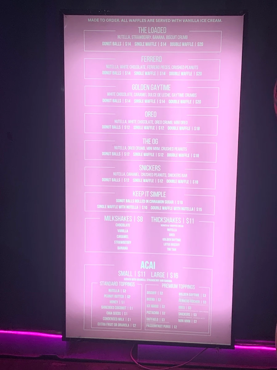 Menu, Donut Tempt Me Blacktown