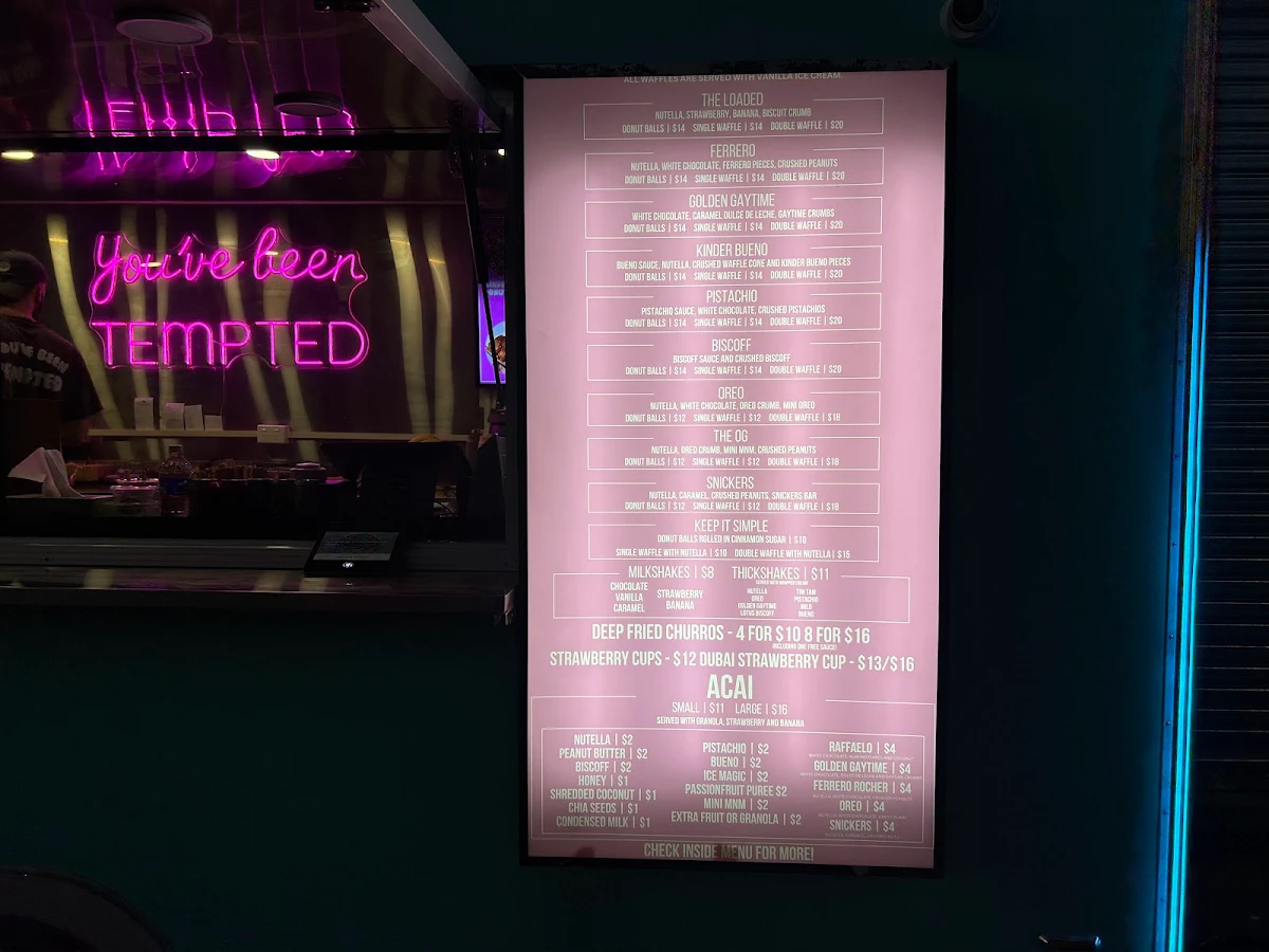 Menu, Donut Tempt Me Blacktown