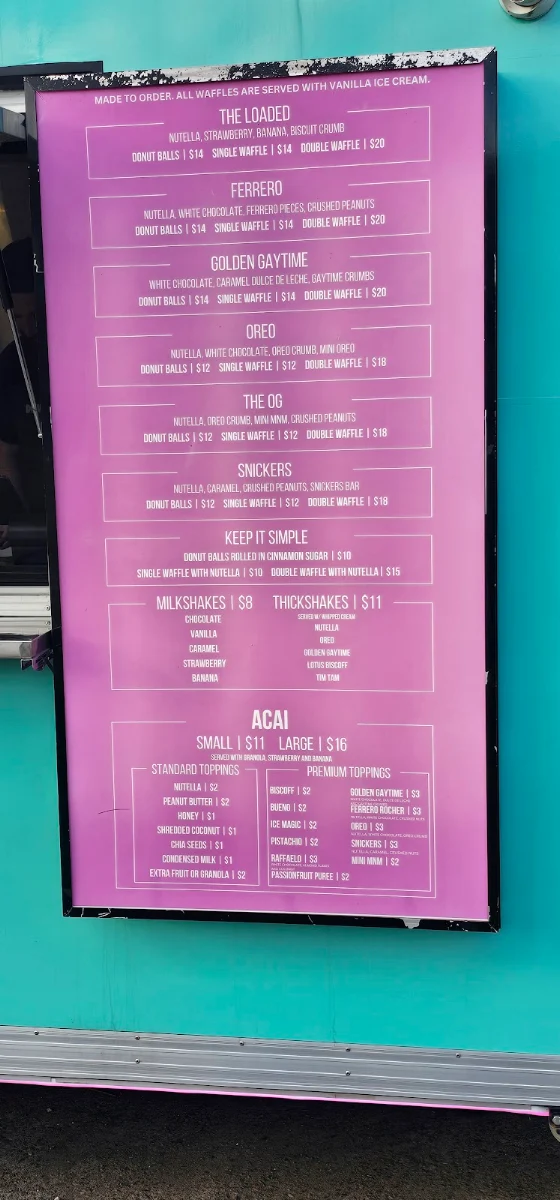 Menu, Donut Tempt Me Blacktown