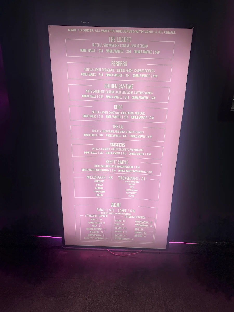 Menu, Donut Tempt Me Blacktown