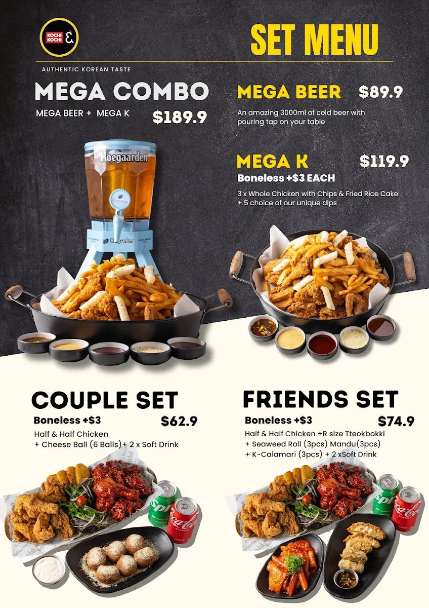 Menu, KOCHI KOCHI (Korean Chicken &)