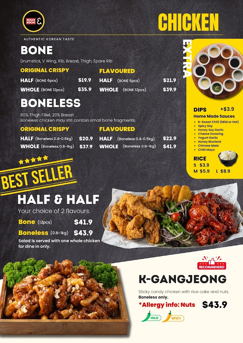 Menu, KOCHI KOCHI (Korean Chicken &)