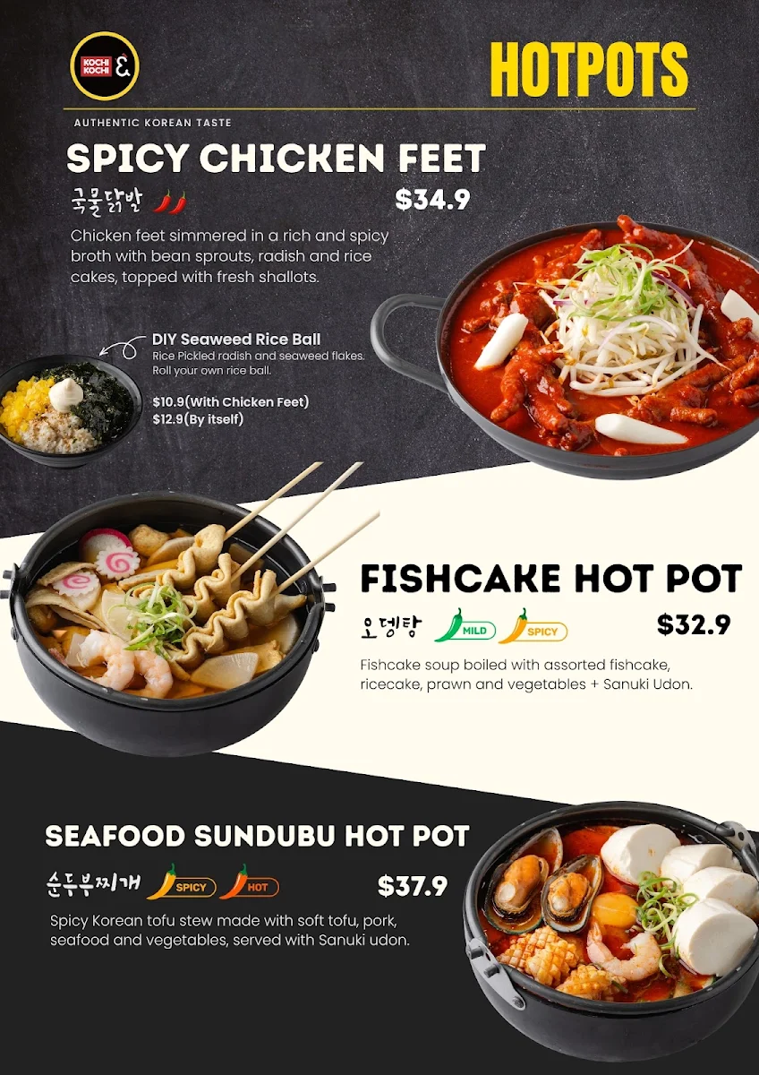 Menu, KOCHI KOCHI (Korean Chicken &)