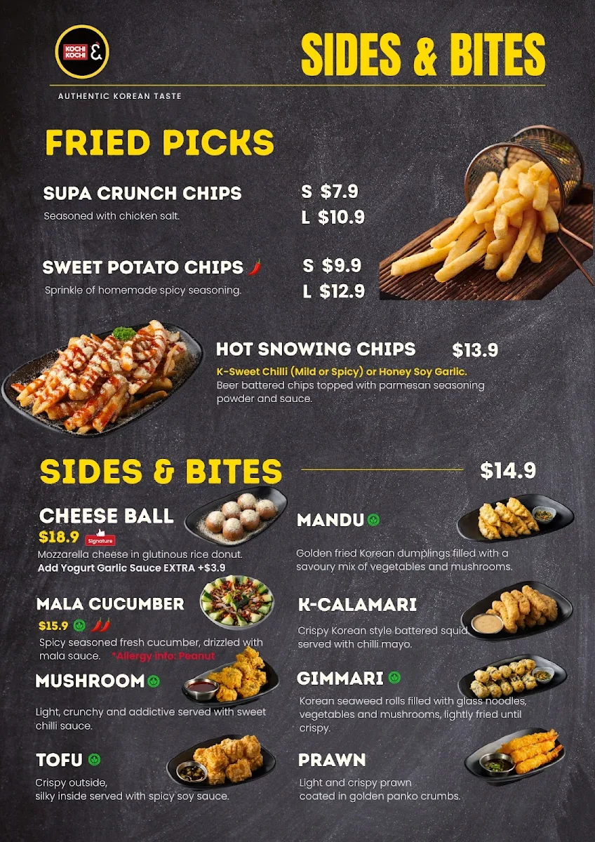 Menu, KOCHI KOCHI (Korean Chicken &)