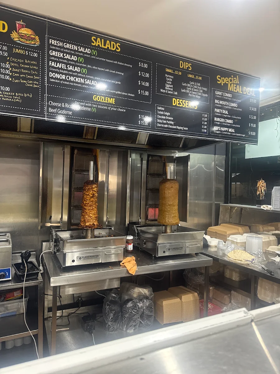 Menu, Funky Feast (24hrs) - Kebab HSP Burger & Greek Donuts