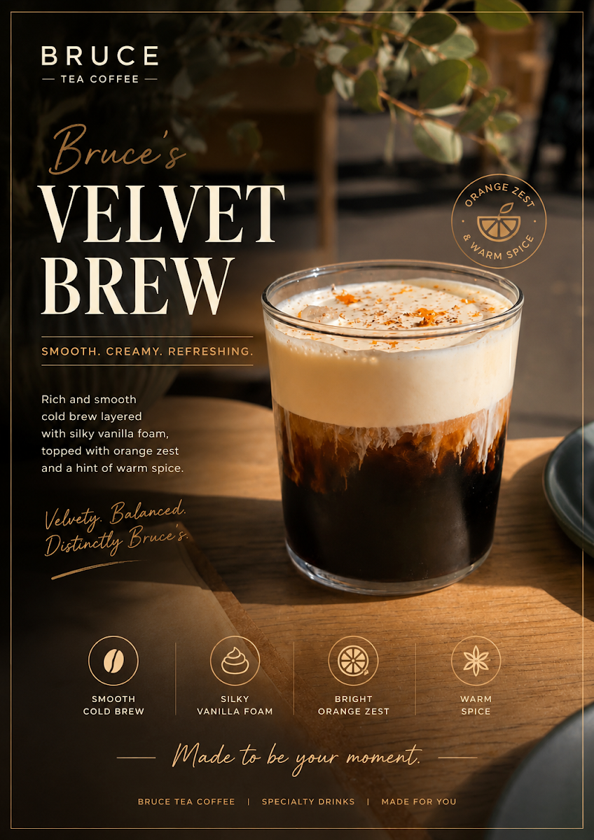 Menu, Bruce Tea Coffee