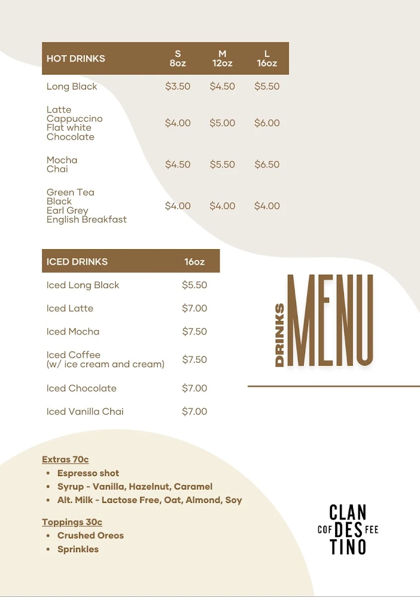Menu, The Dock Cafe Rockhampton