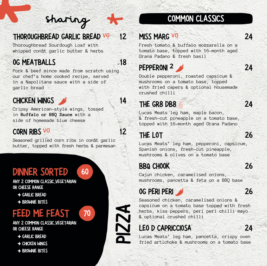 Menu, Divide 8 Stanmore