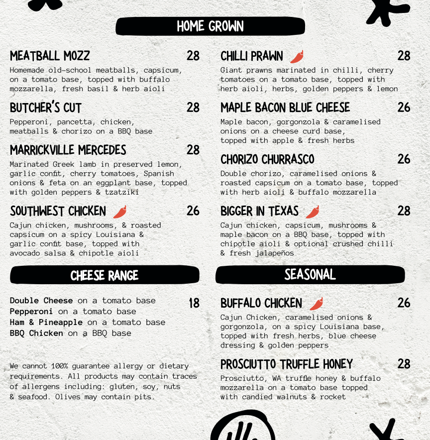 Menu, Divide 8 Stanmore