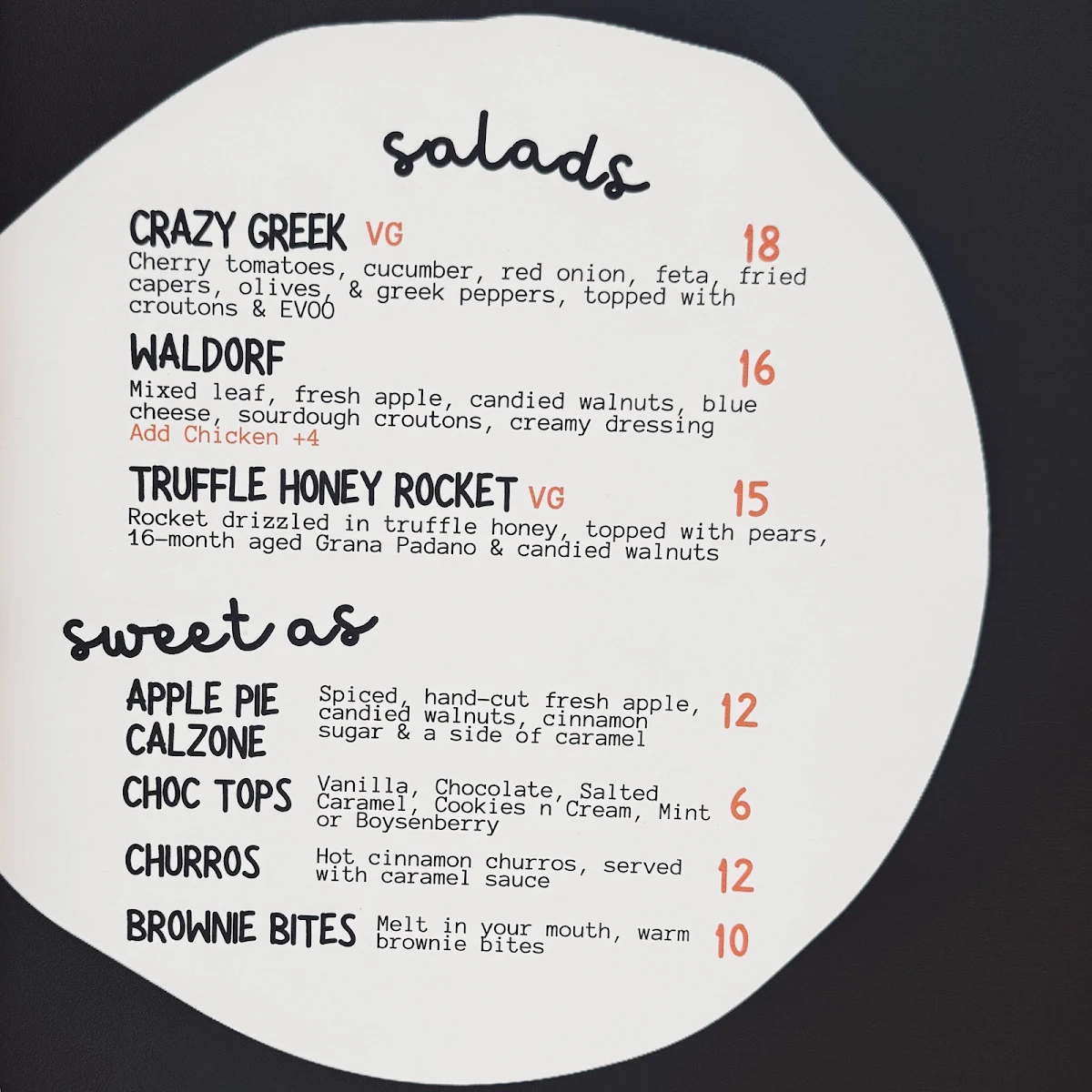 Menu, Divide 8 Stanmore
