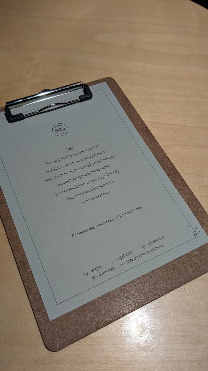 Menu, Prince Alfred Carlton