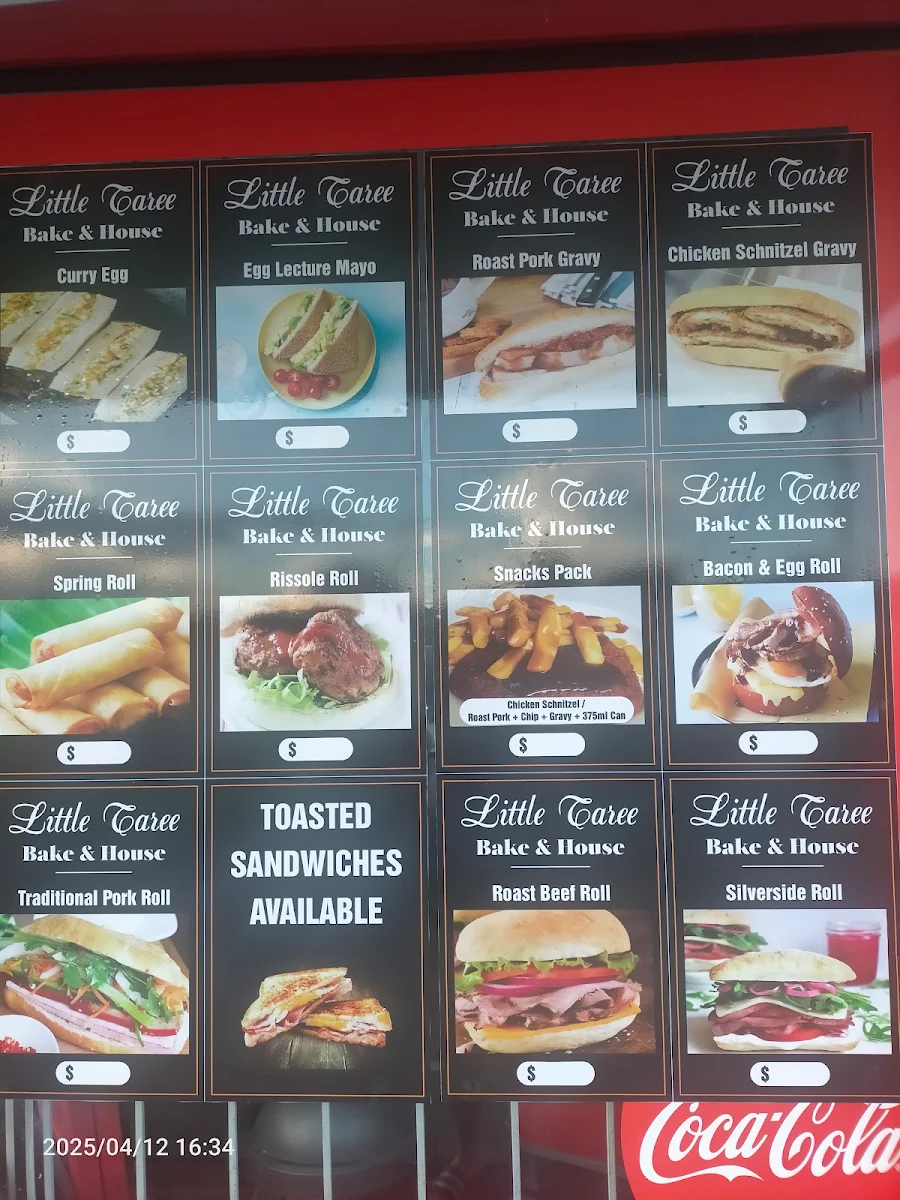 Menu, Little Taree Bake & House