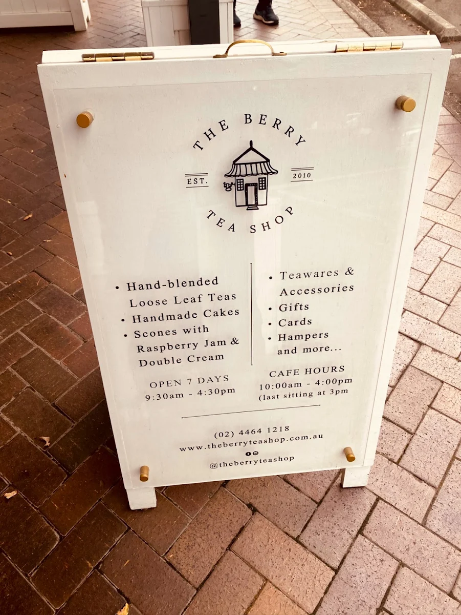 Menu, The Berry Tea Shop