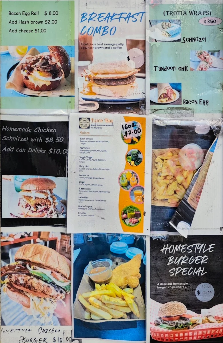 Menu, KQ Cafe