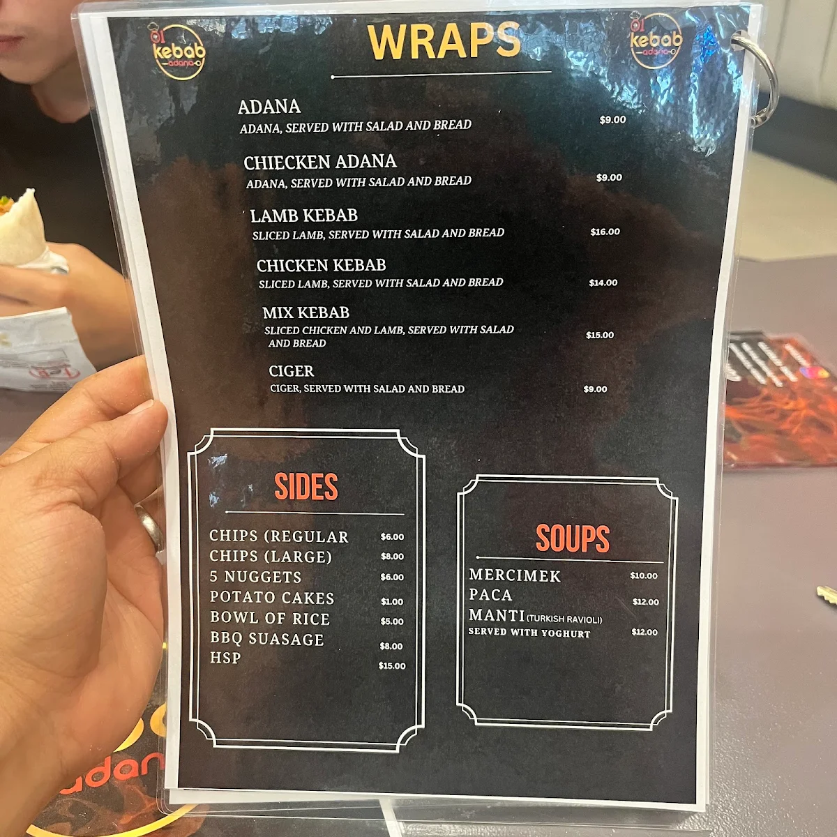 Menu, 01 Kebab