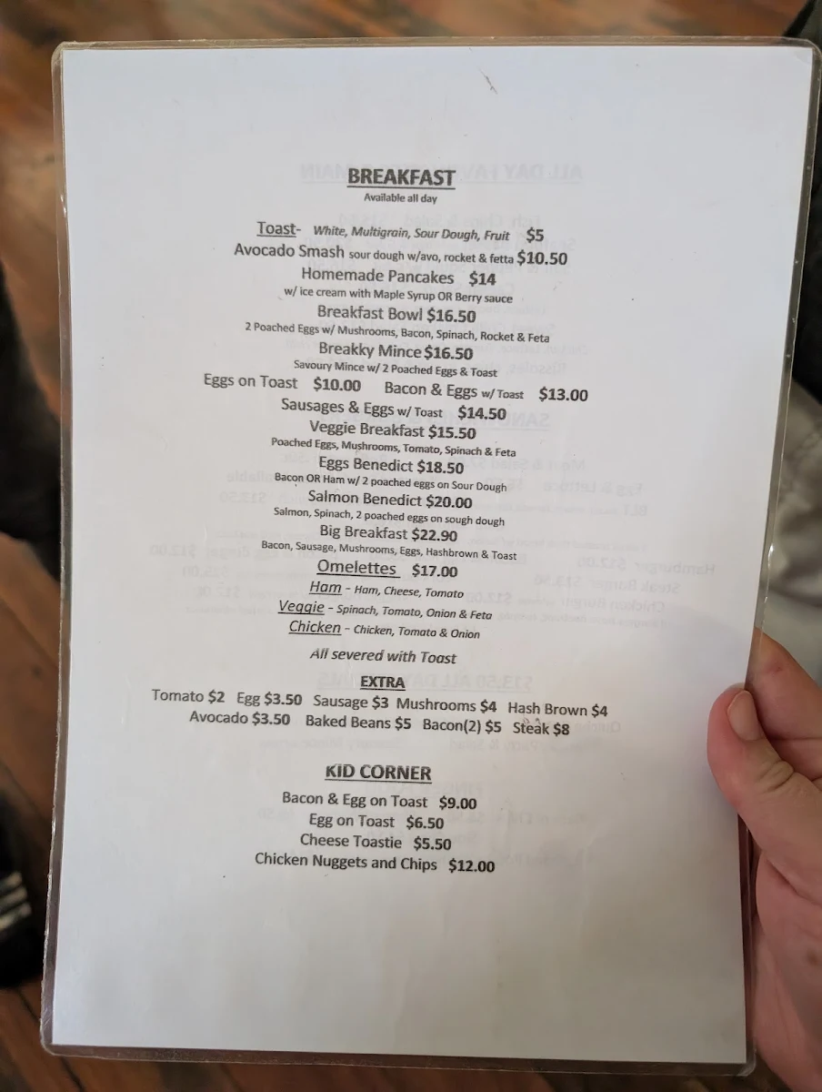 Menu, Floating Café