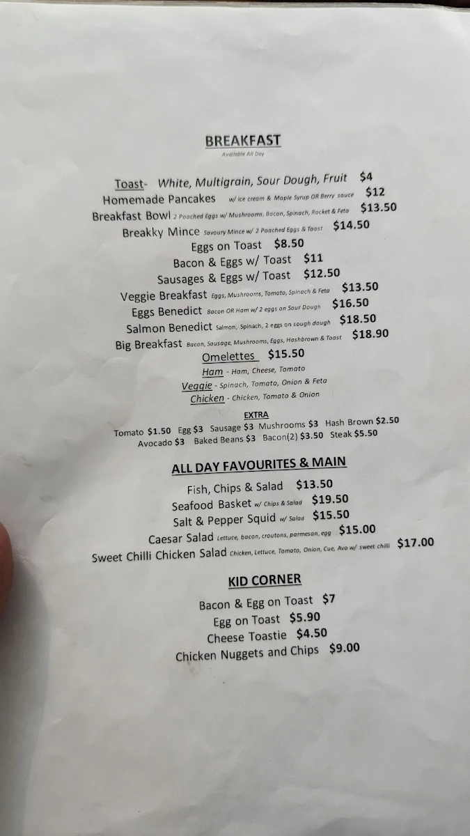 Menu, Floating Café