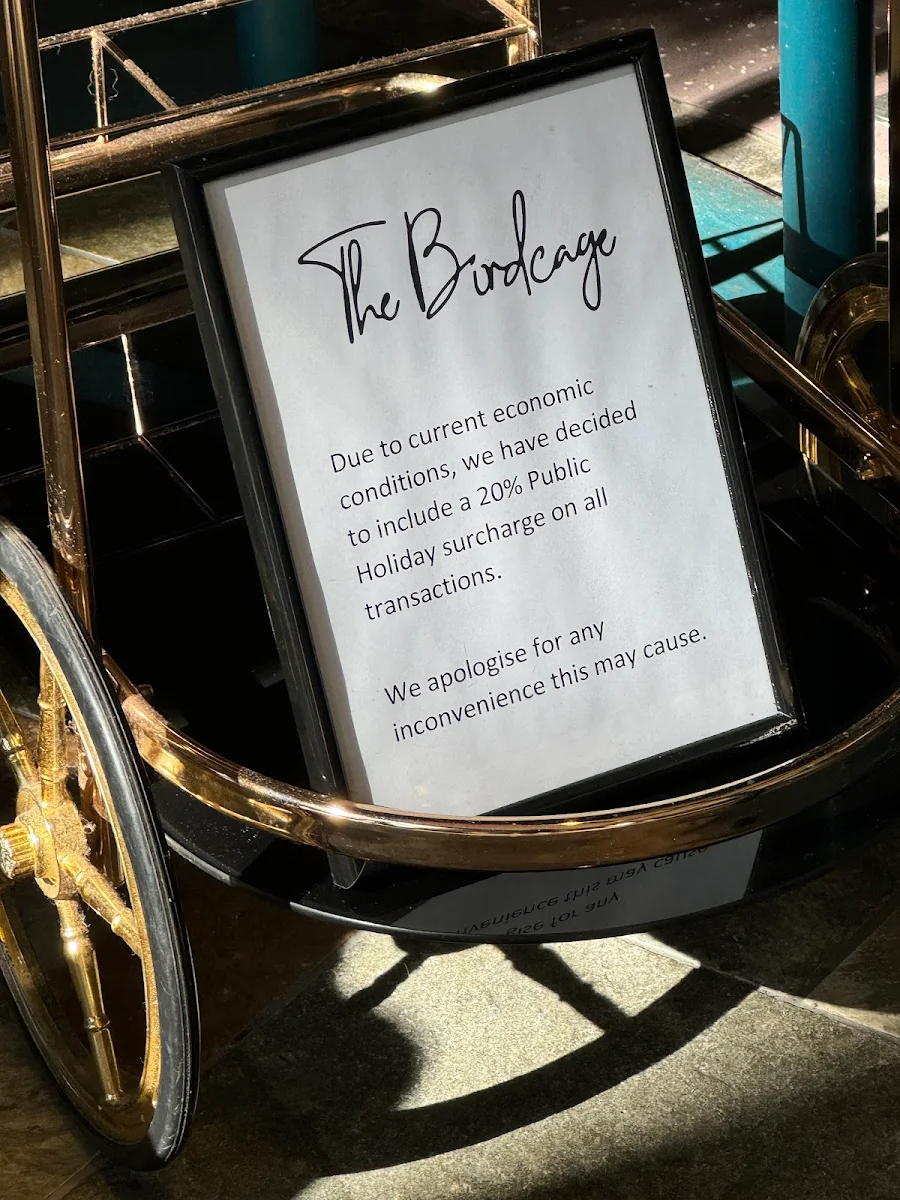 Menu, The Birdcage