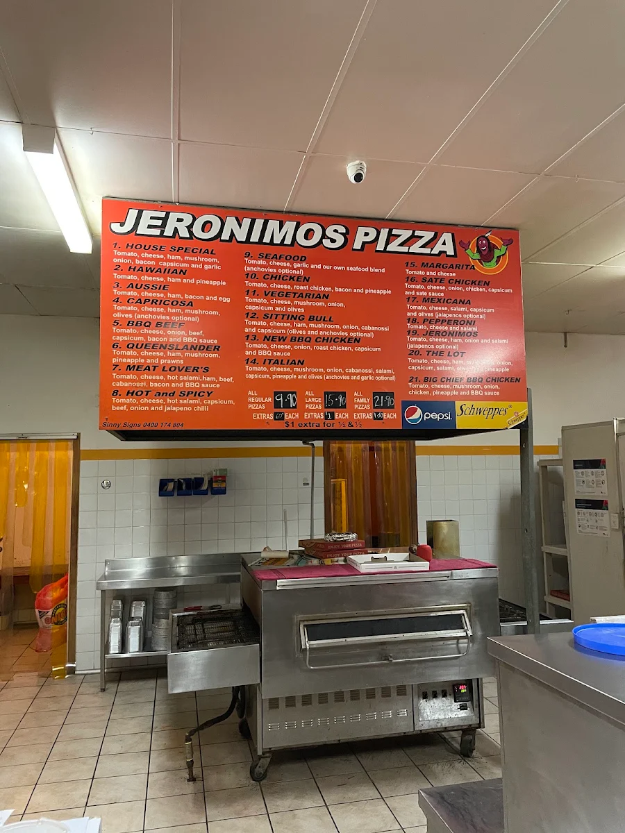Menu, Jeronimos Pizza