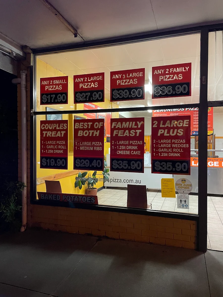 Menu, Jeronimos Pizza