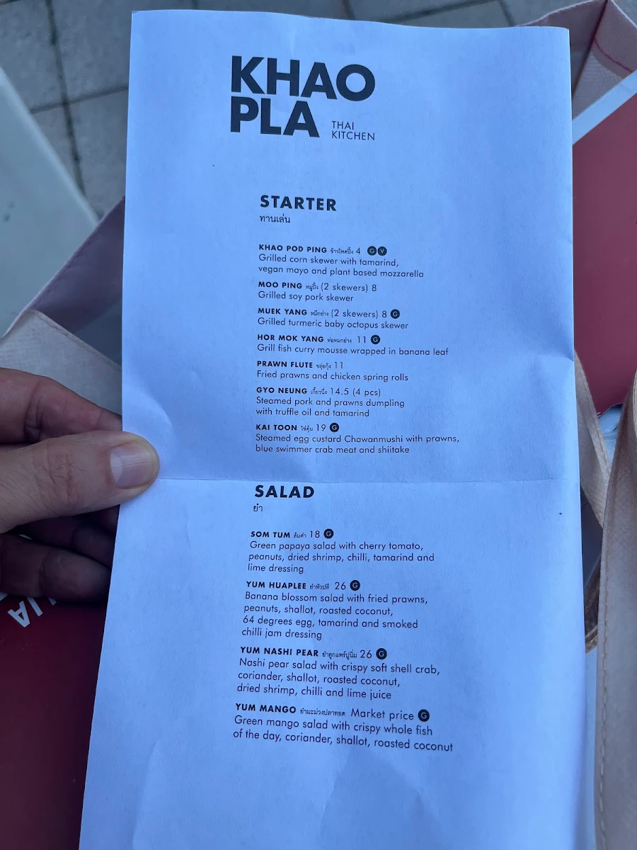 Menu, Khao Pla