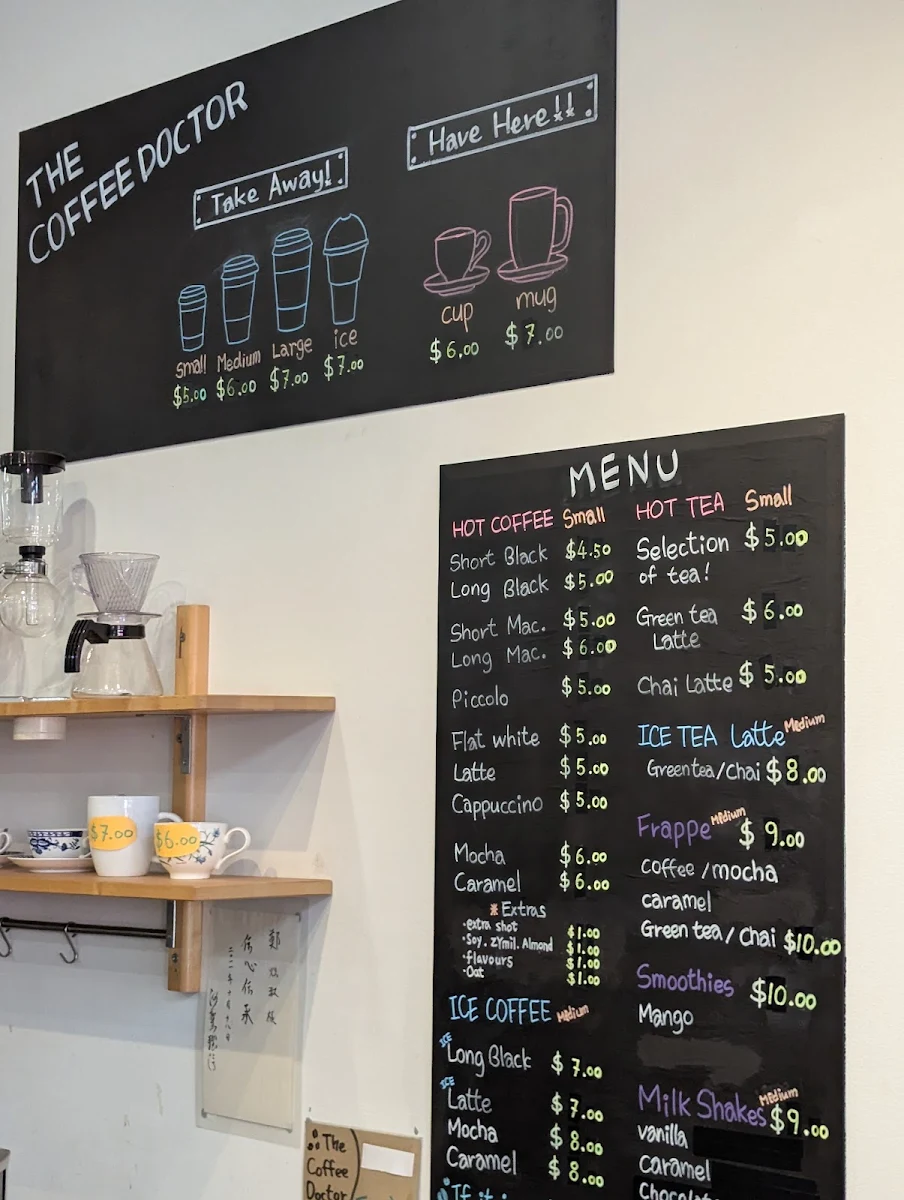 Menu, The Coffee Doctor