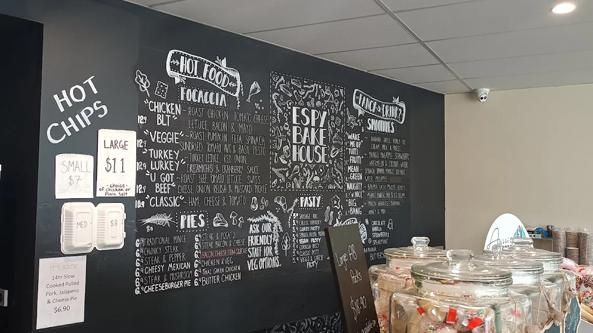 Menu, The ESPY Bakehouse