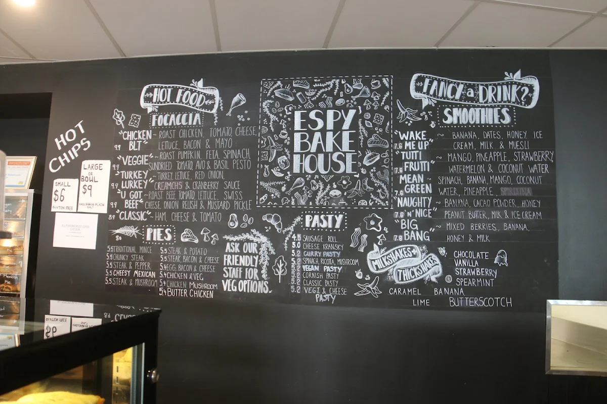 Menu, The ESPY Bakehouse