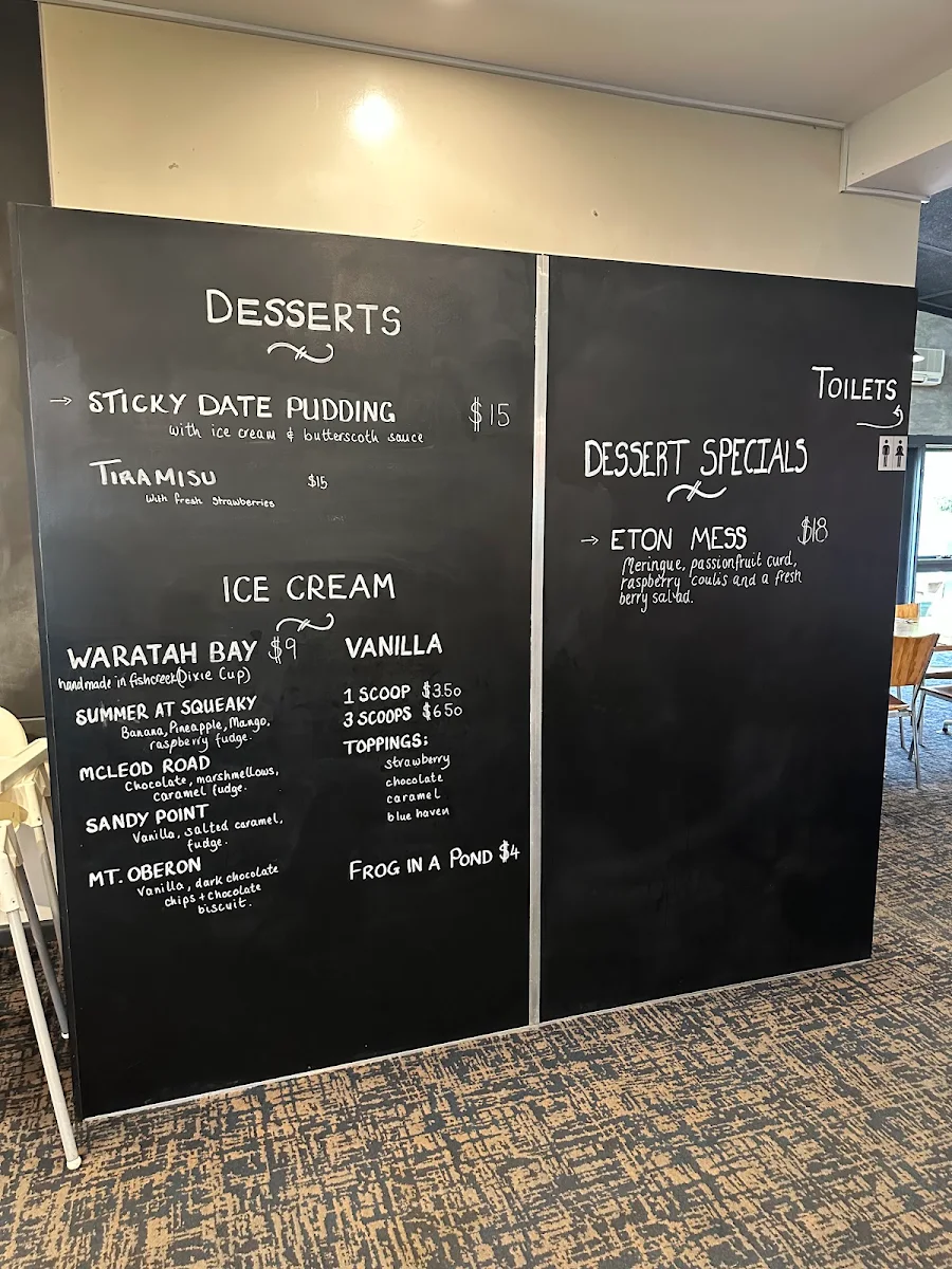 Menu, Fish Creek Hotel