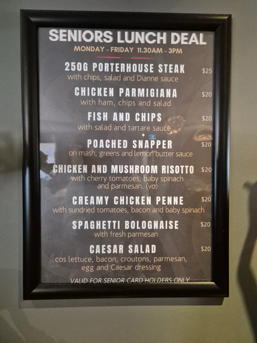 Menu, Kingsway Bar & Bistro