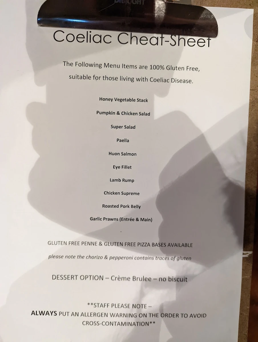 Menu, Kingsway Bar & Bistro