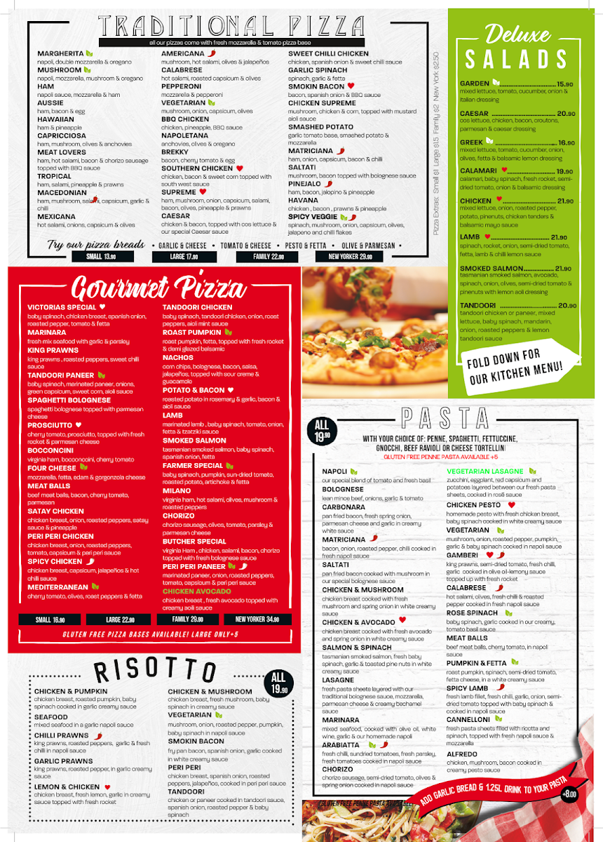 Menu, Victoria's Pizza N Beyond Langwarrin