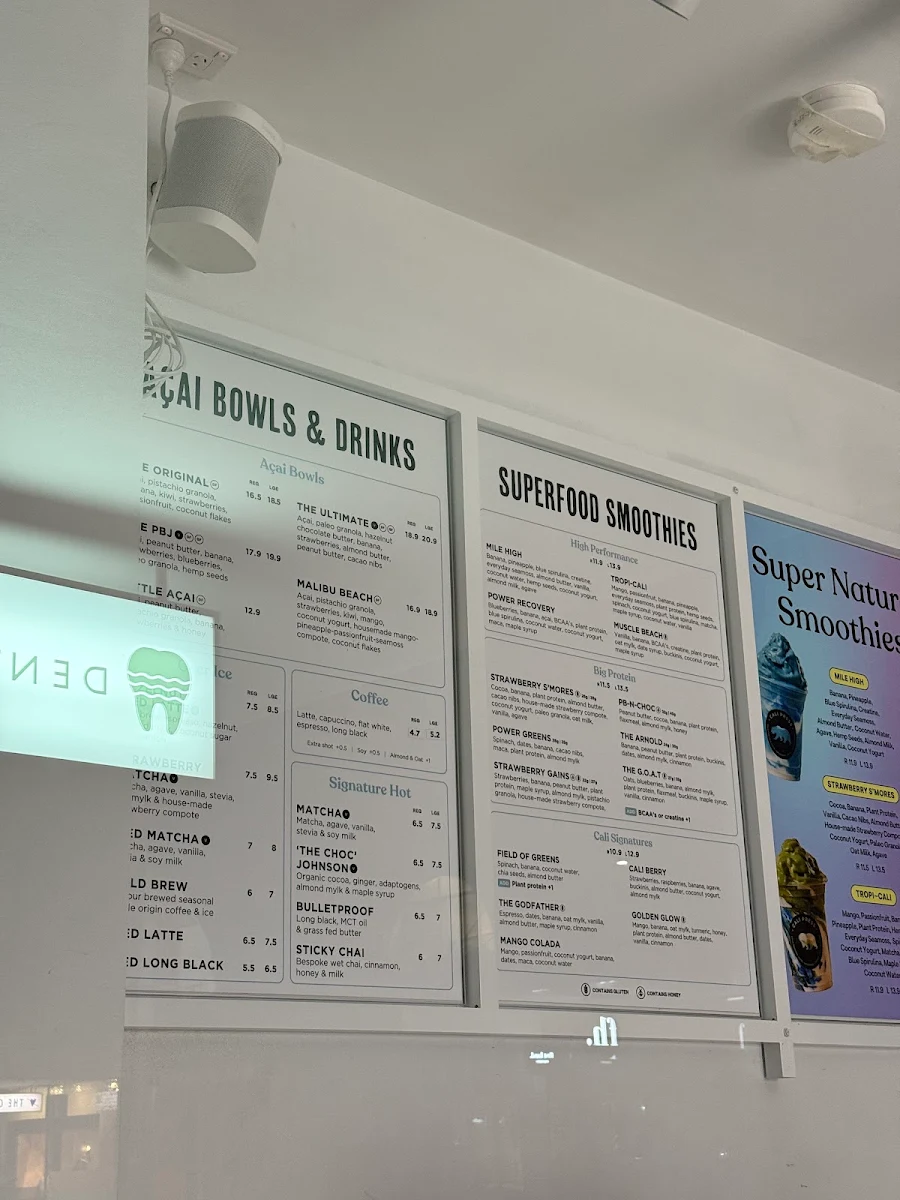 Menu, Cali Press Bronte