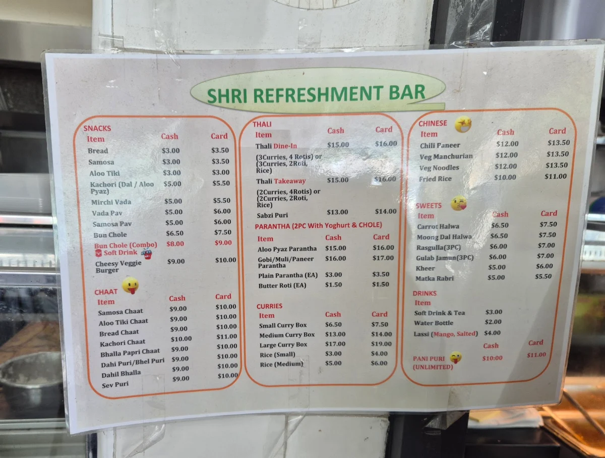 Menu, Desi Dhabha