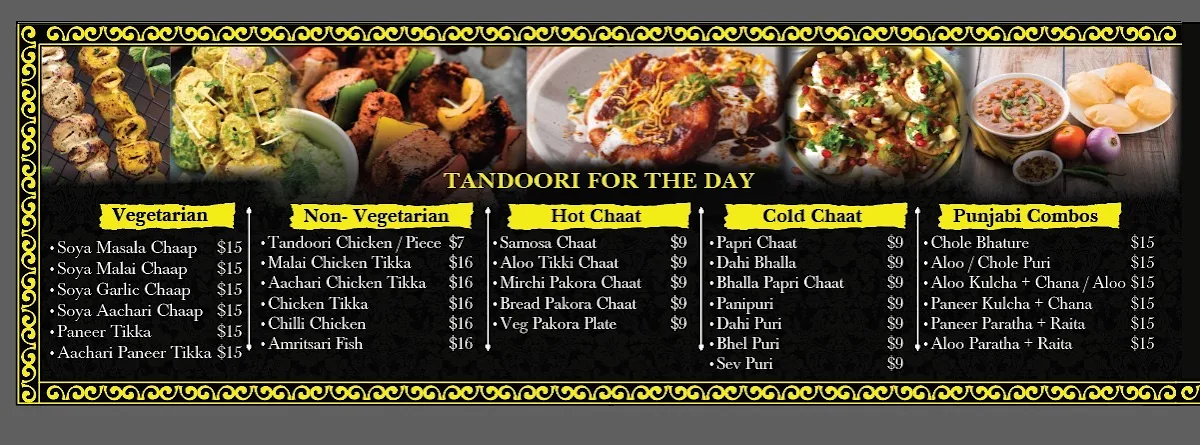 Menu, Desi Dhabha