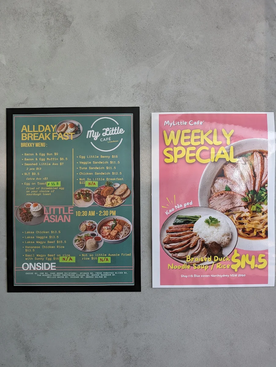 Menu, My Little Cafe