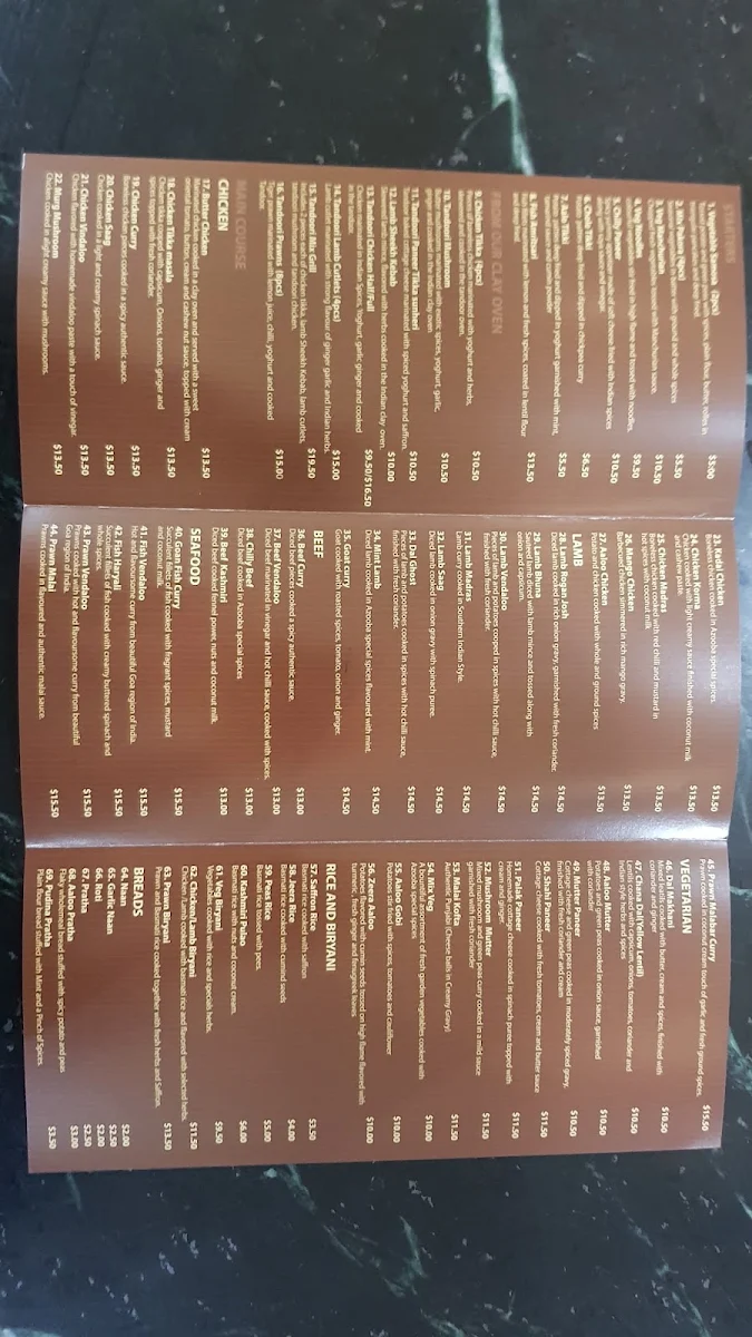 Menu, BBQ Lounge Tullamarine
