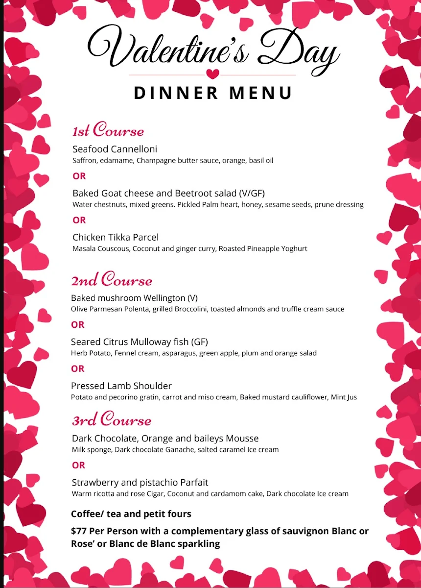 Menu, 52 Frangipani
