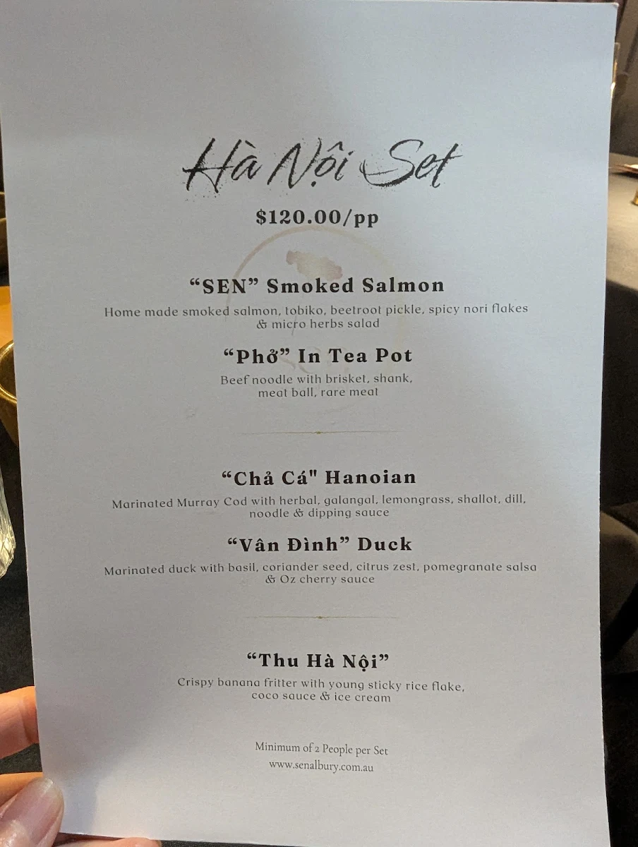 Menu, SEN